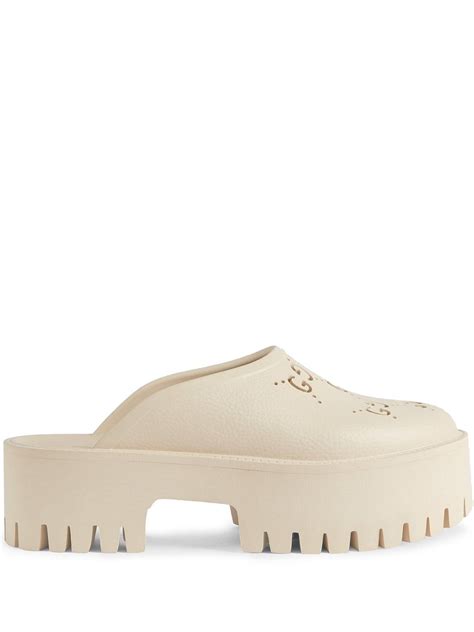 gucci platform mules dupe|gucci perforated platform mules.